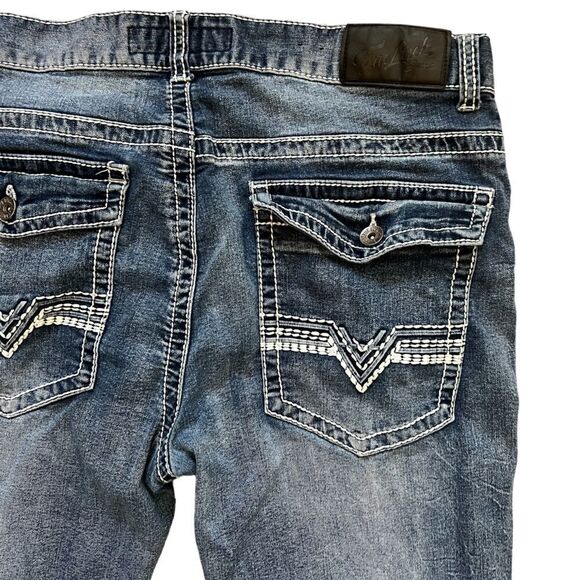 TRUE LUCK Straight Leg Stretch Mid Rise Casual Denim Jean 36 - Picture 5 of 9